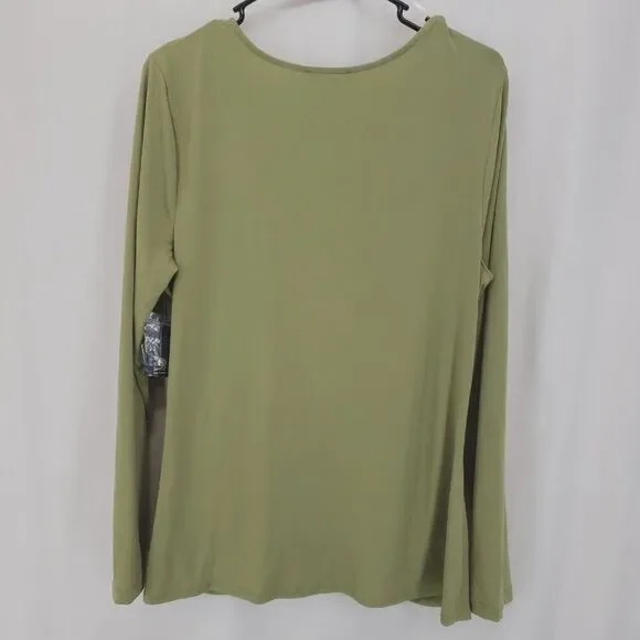 International Concepts Long Sleeve Top Large Sage Green NWT (AR) - Picture 6 of 6